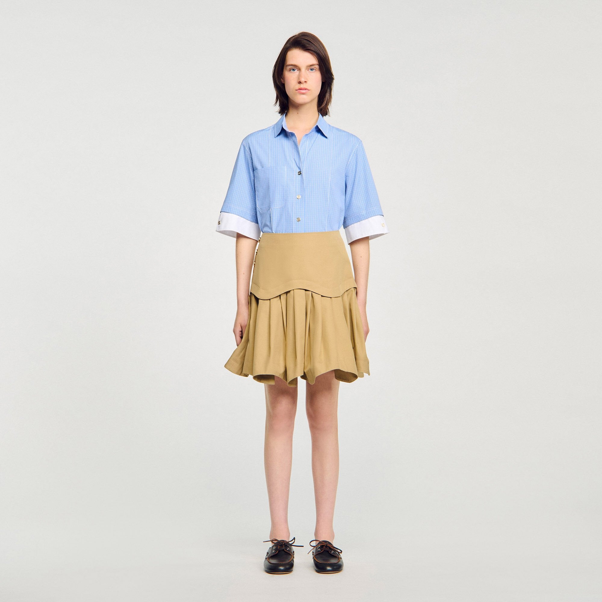 Sandro Women Mini flared pleated skirt