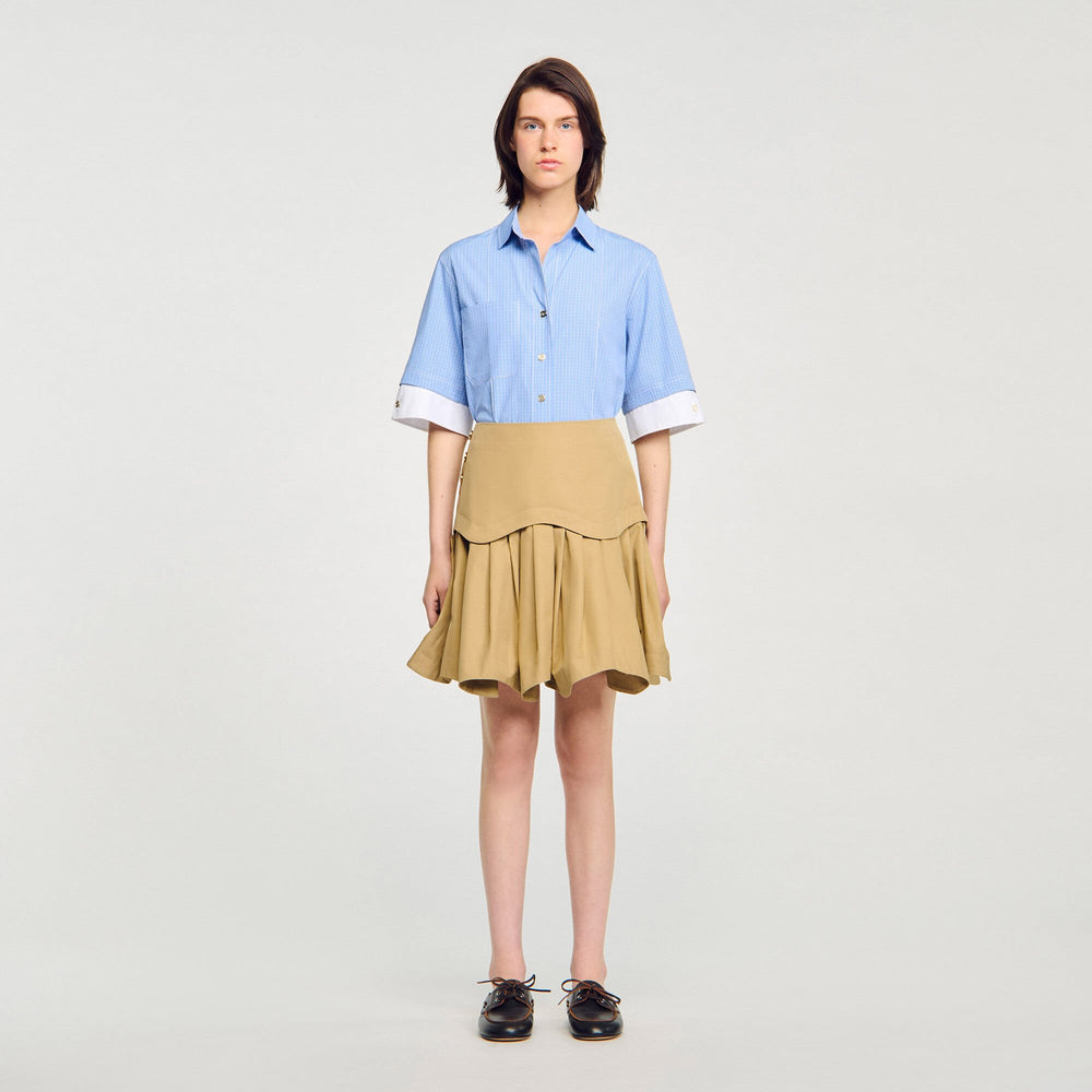 Sandro Women Mini flared pleated skirt