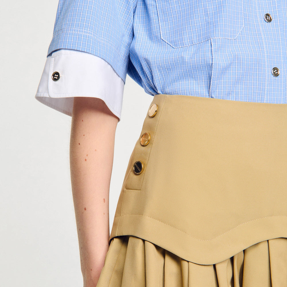 Sandro Women Mini flared pleated skirt