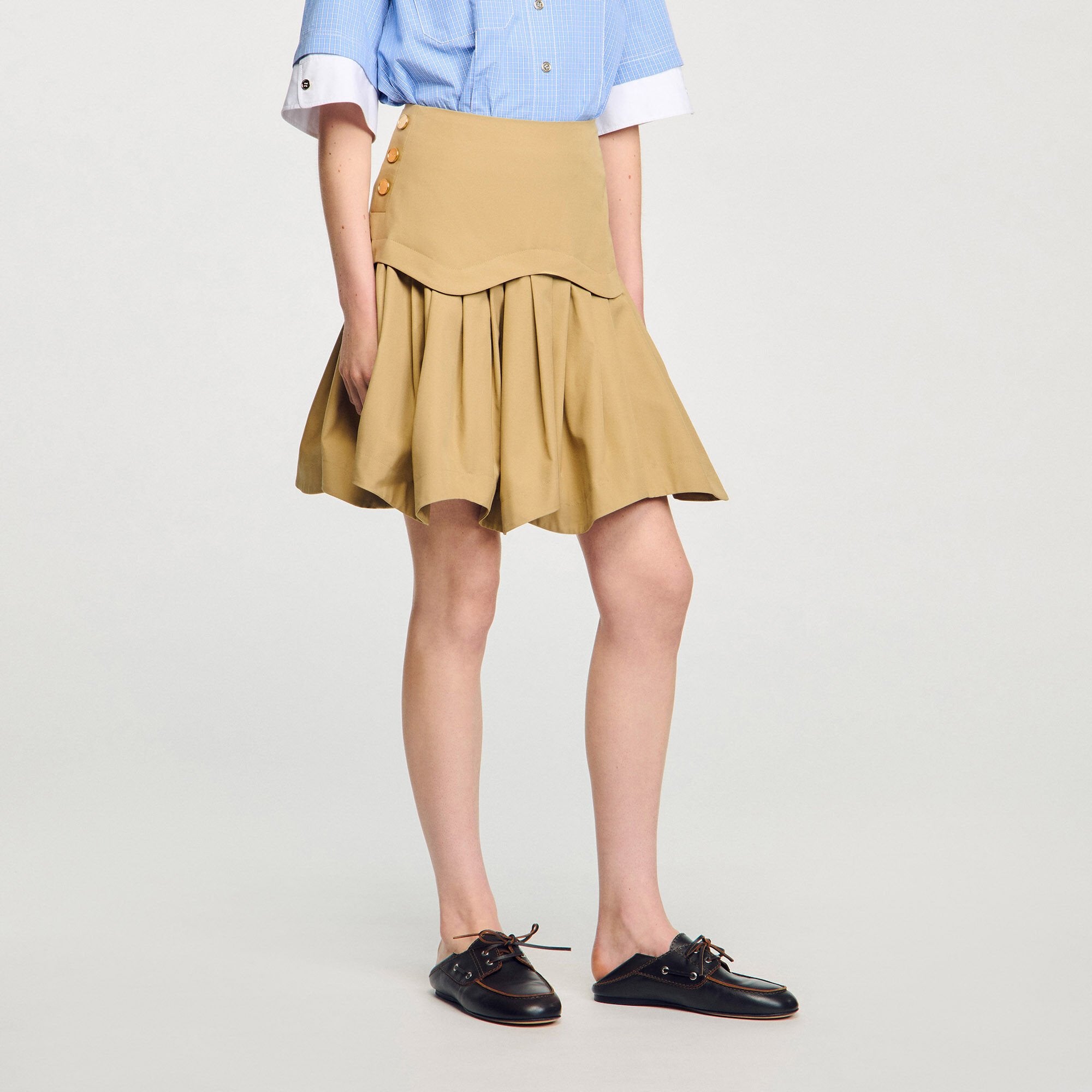 Sandro Women Mini flared pleated skirt