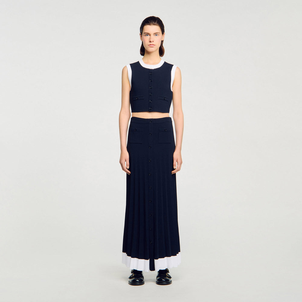 Sandro Women Maxi two-tone knit skirt