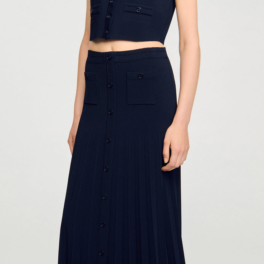 Sandro Women Maxi two-tone knit skirt