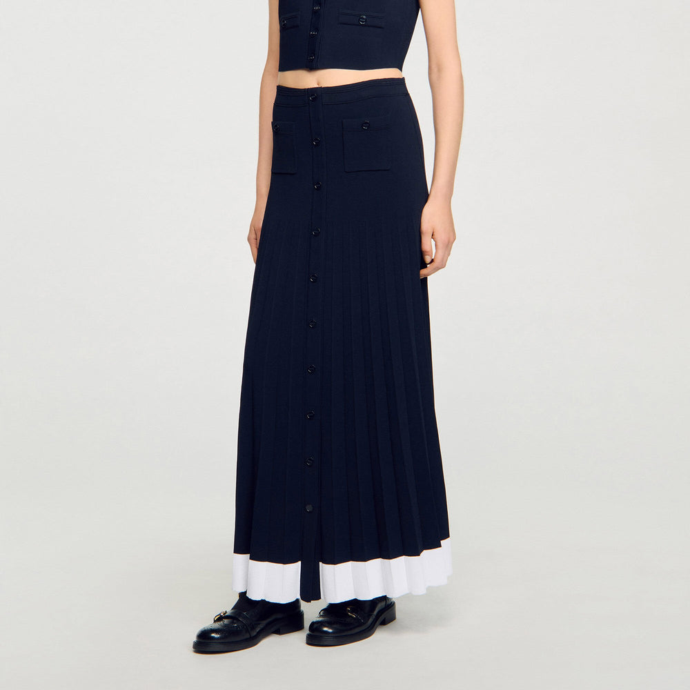 Sandro Women Maxi two-tone knit skirt