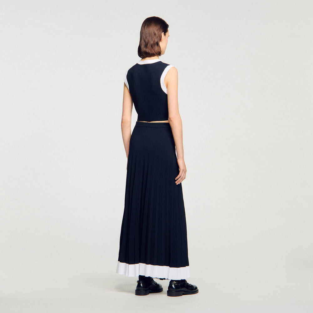 Sandro Women Maxi two-tone knit skirt