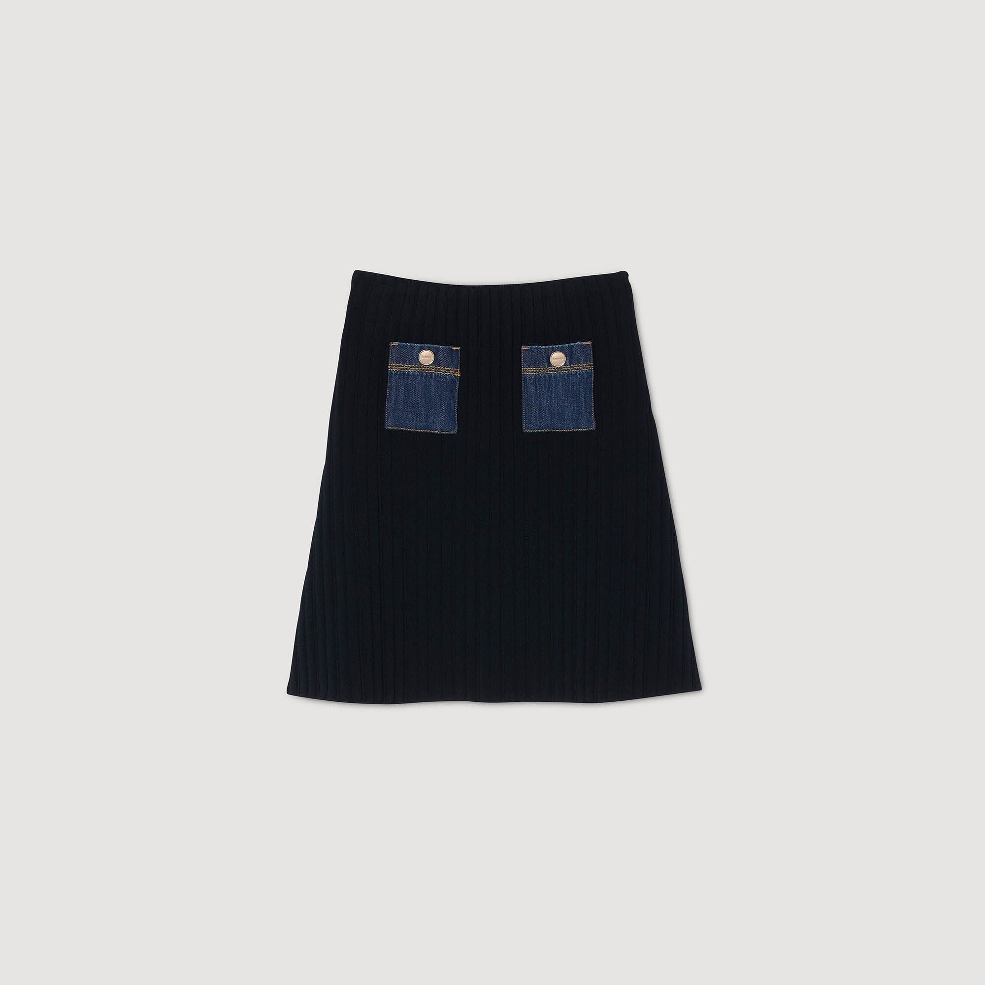 Sandro Women Mini knit and denim skirt