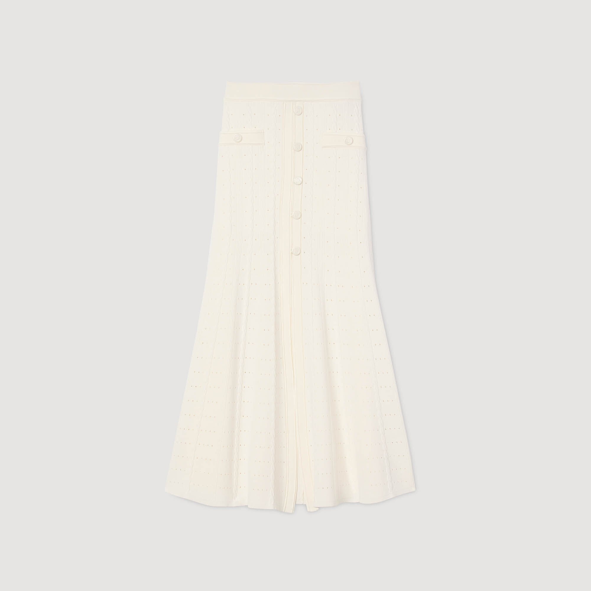 Sandro Women Pointelle knit midi skirt