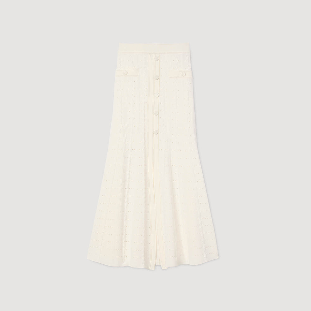 Sandro Women Pointelle knit midi skirt