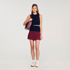 Sandro Women Mini two-tone pleated skirt