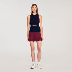 Sandro Women Mini two-tone pleated skirt