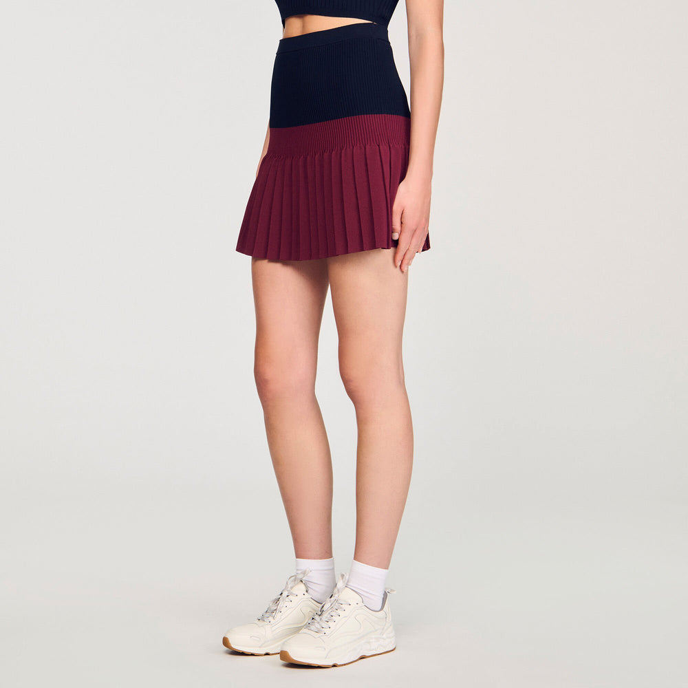 Sandro Women Mini two-tone pleated skirt