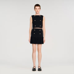 Sandro Women Mini pleated knit skirt