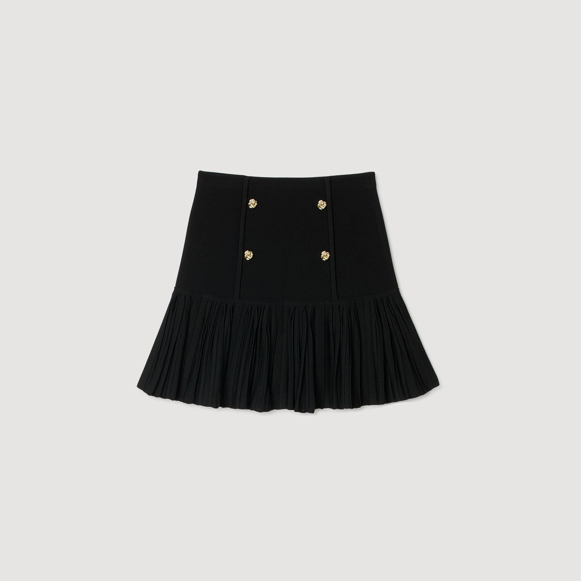 Sandro Women Mini pleated knit skirt