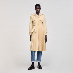 Sandro Women Pleated trench coat with belt