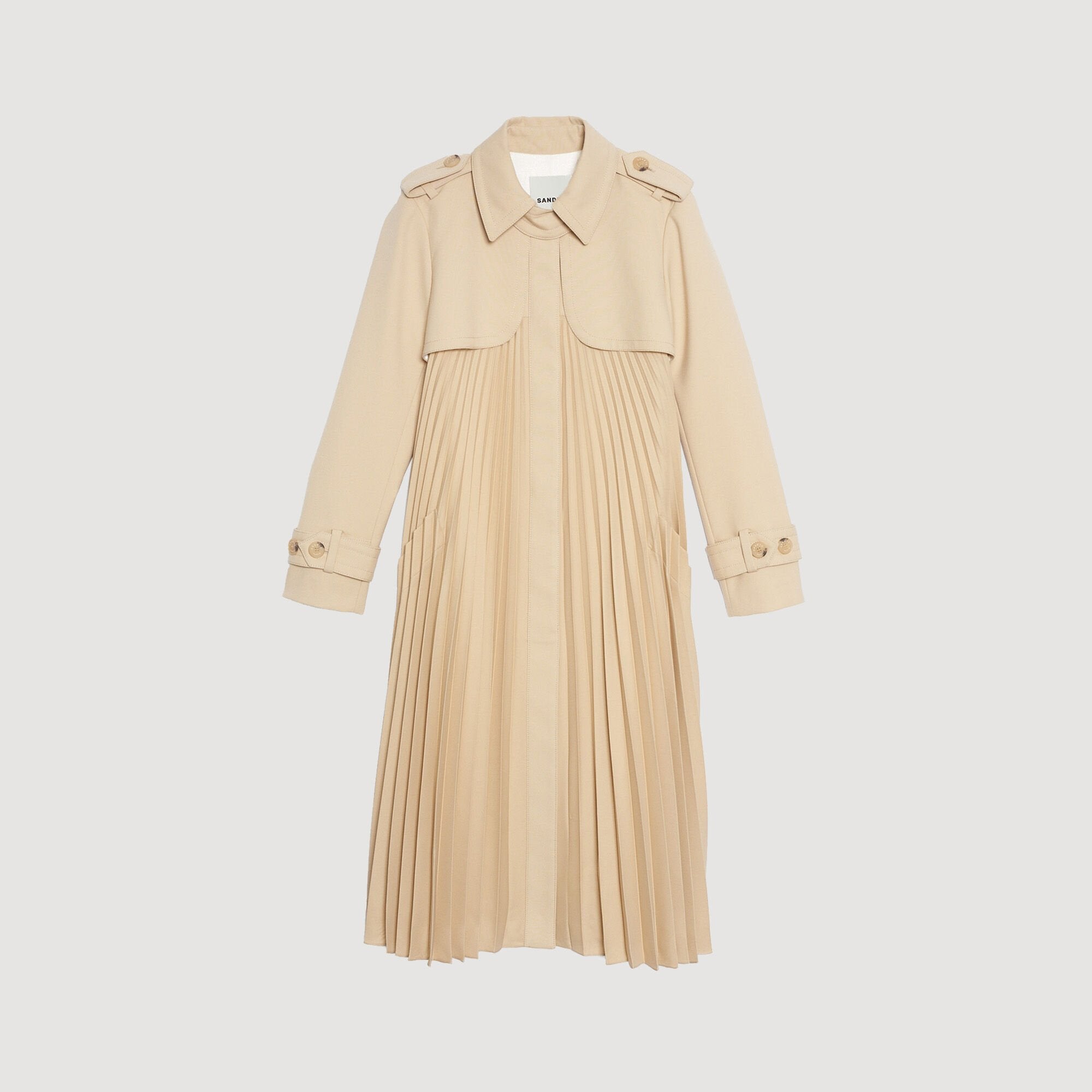 Sandro Women Pleated trench coat with belt