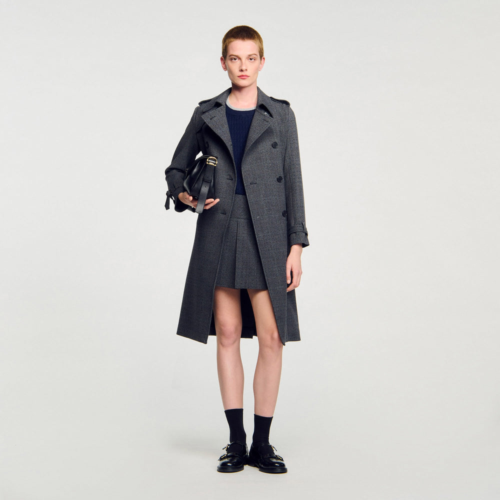 Sandro Women Rhinestone trench coat
