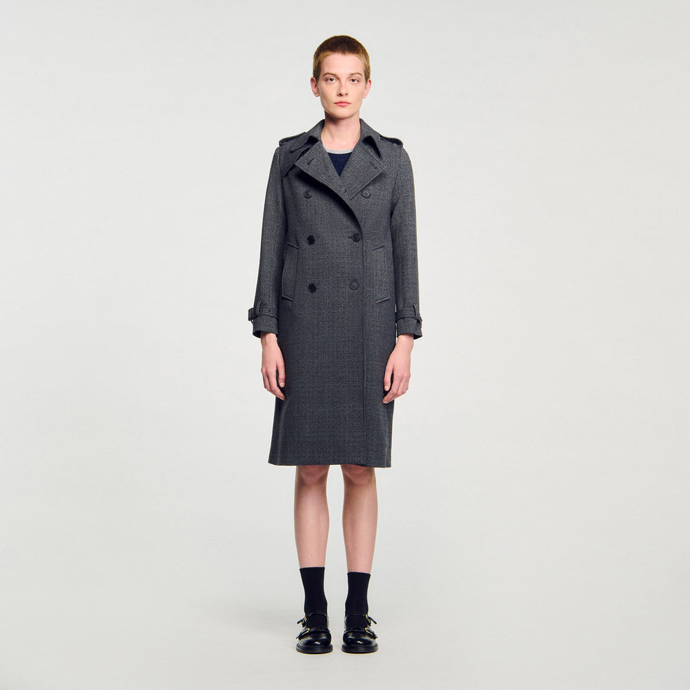 Sandro Women Rhinestone trench coat