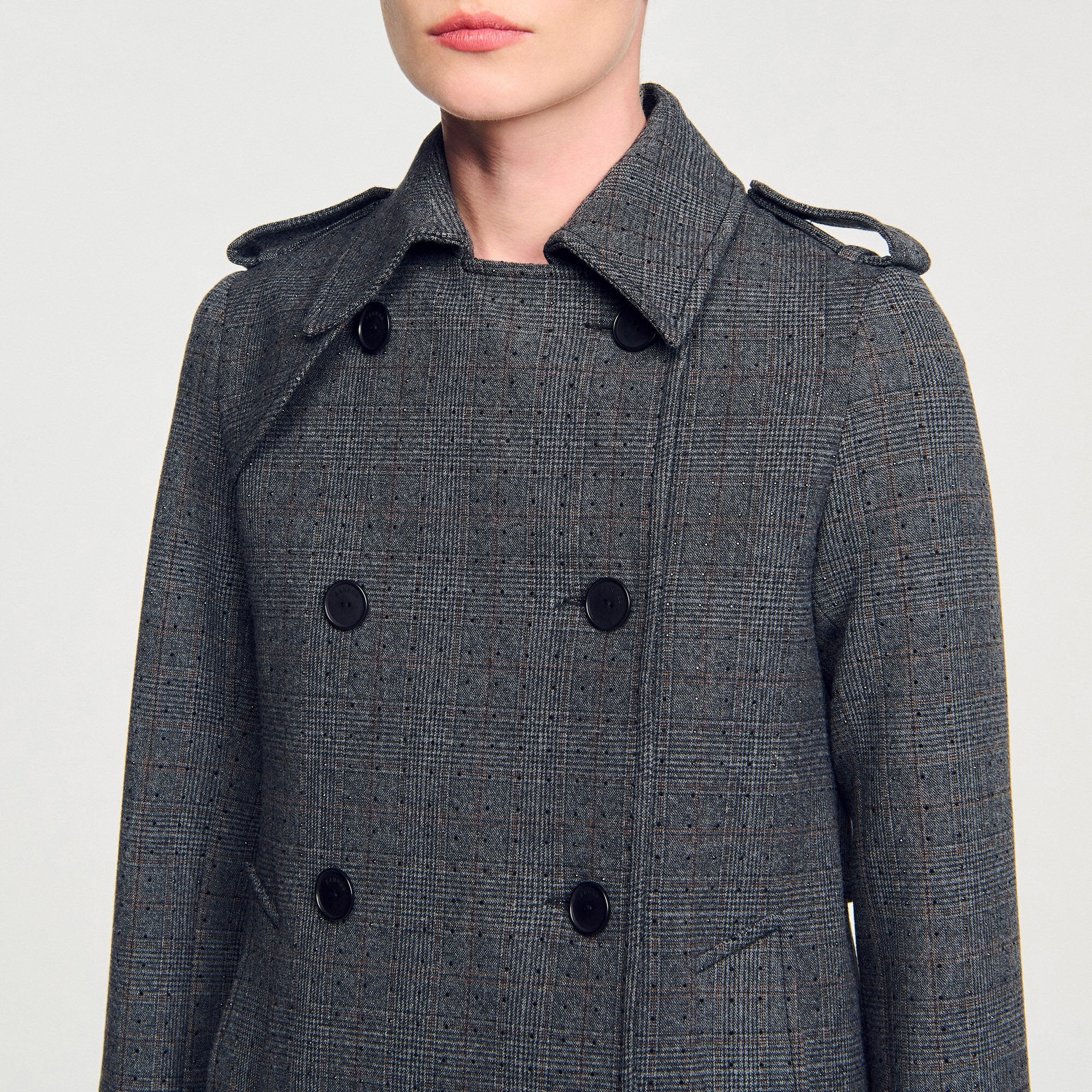 Sandro Women Rhinestone trench coat