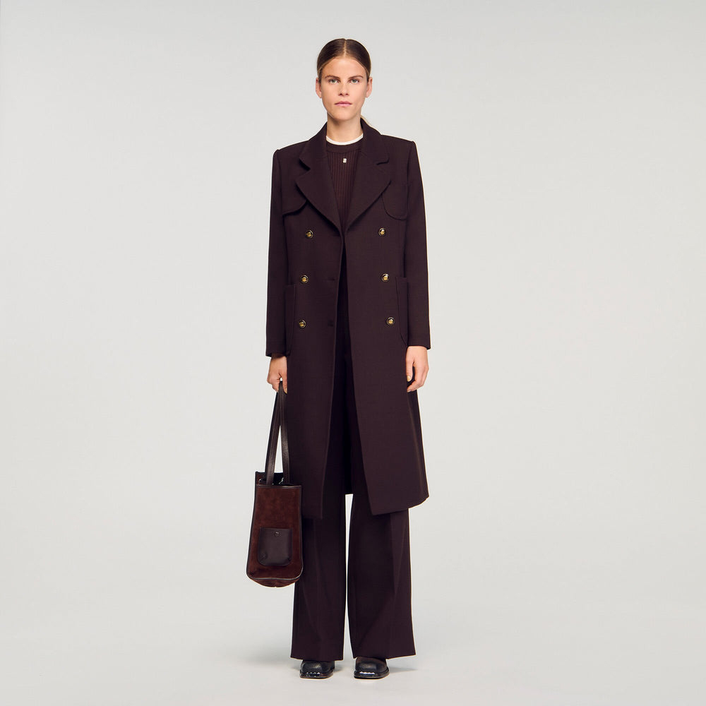 Sandro Women Long double-breasted coat