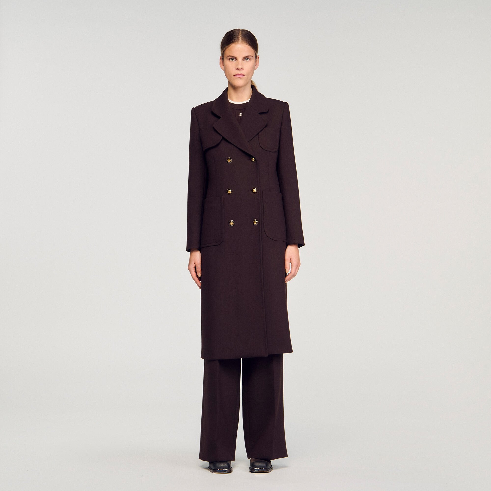 Sandro Women Long double-breasted coat