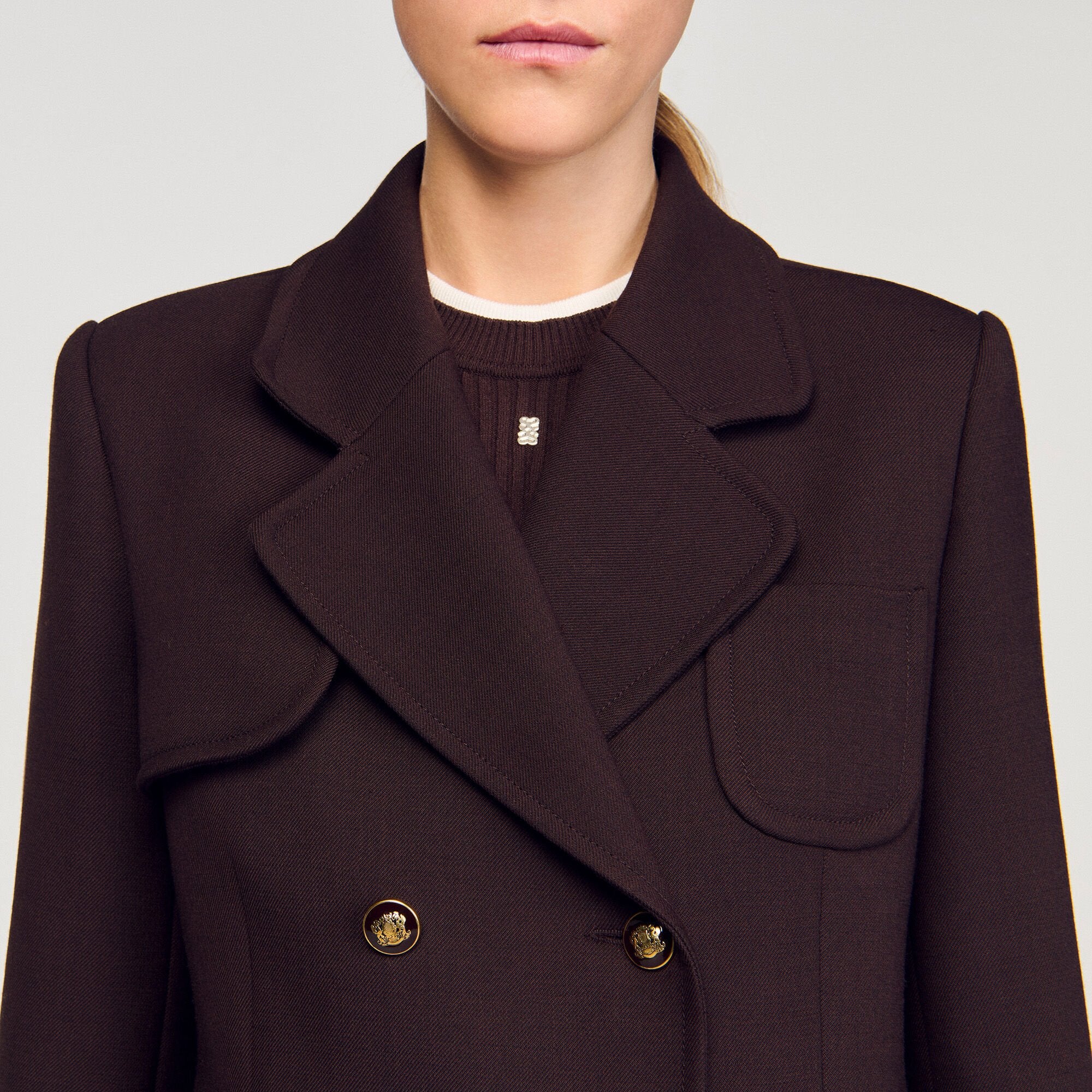 Sandro Women Long double-breasted coat