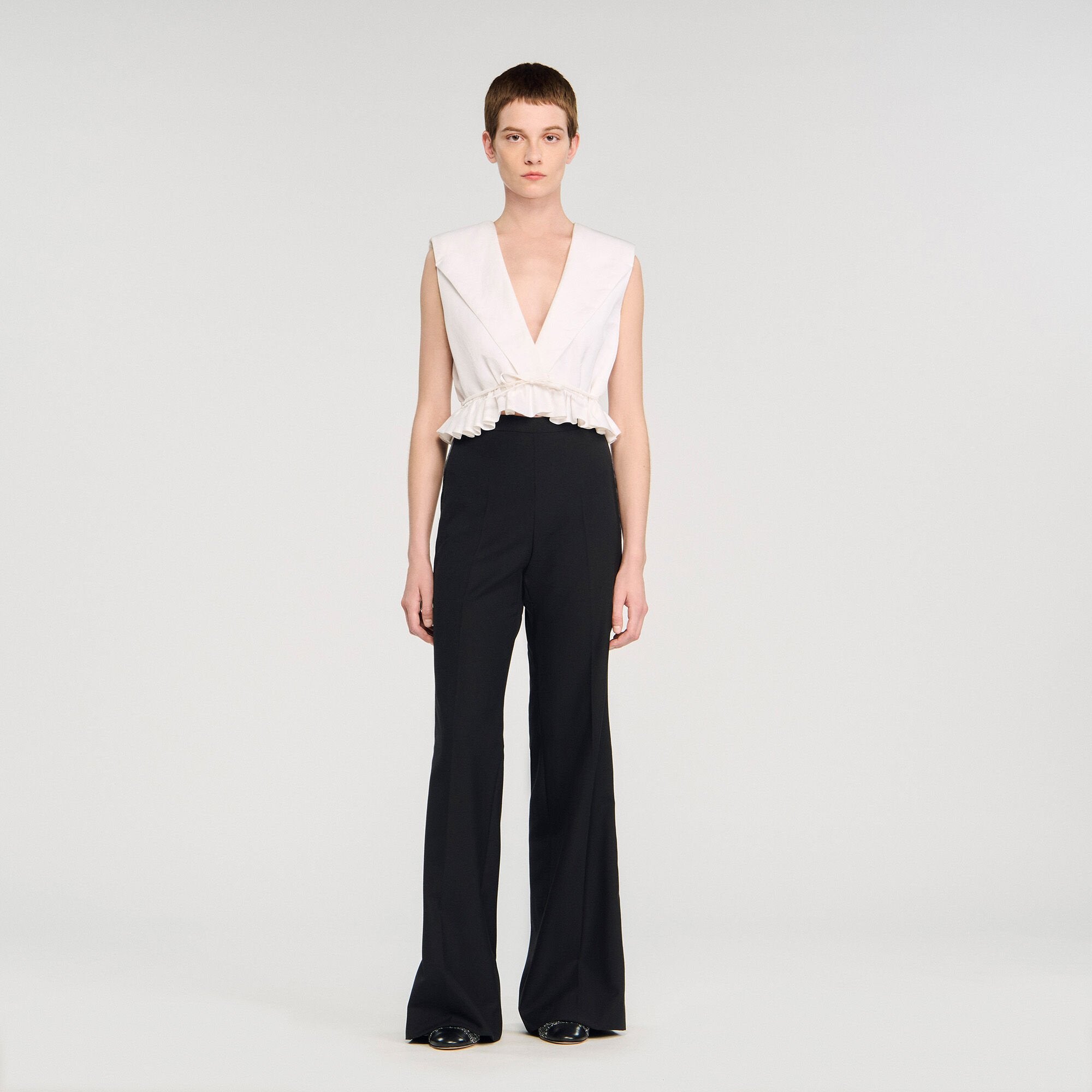 Sandro Women Satin stripe suit trousers