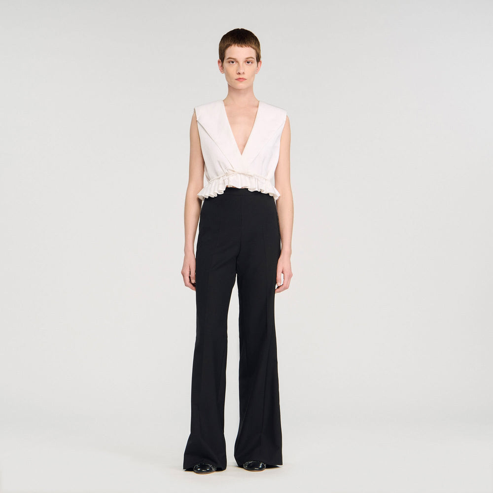 Sandro Women Satin stripe suit trousers