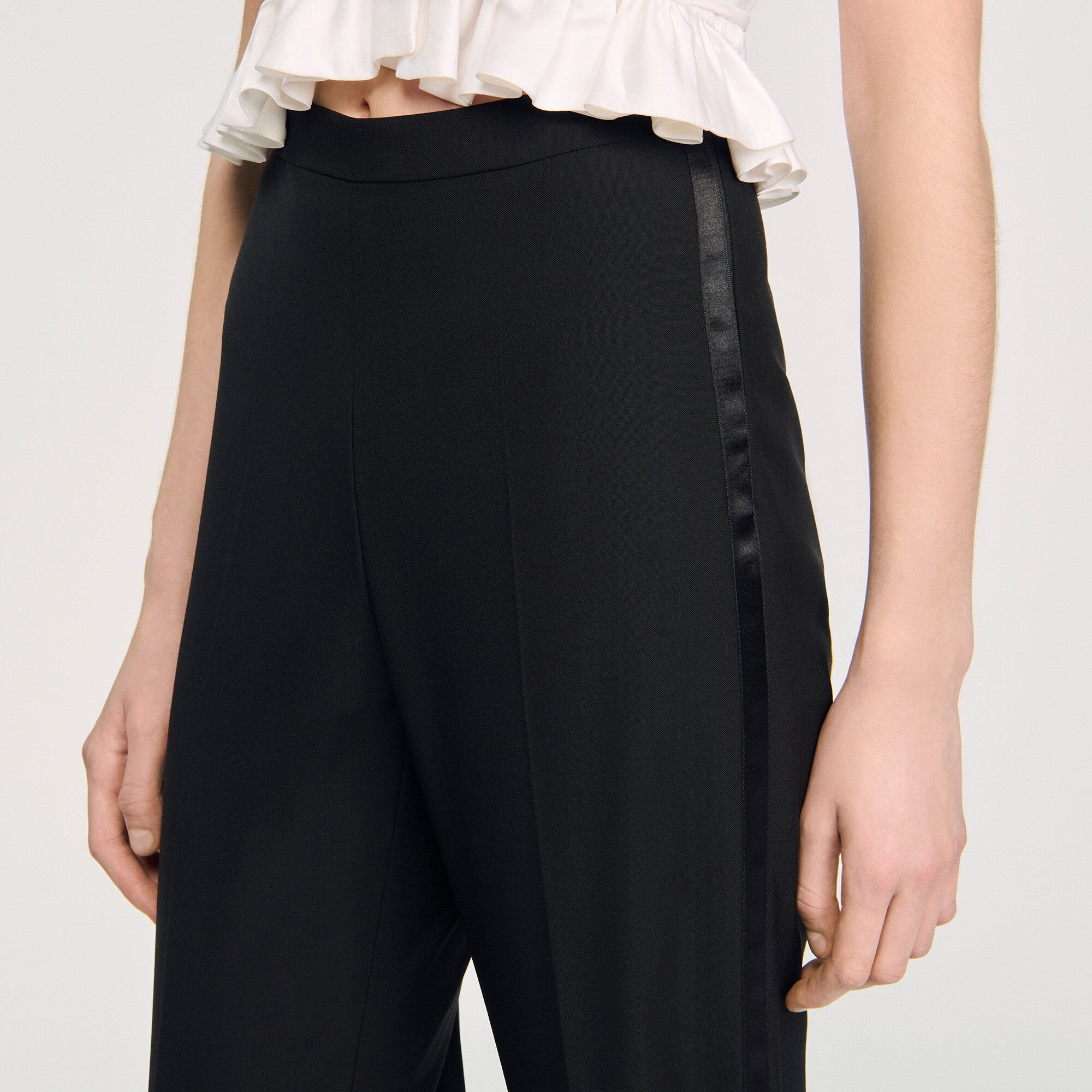 Sandro Women Satin stripe suit trousers