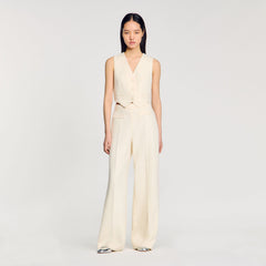 Sandro Women Tweed rhinestone-covered trousers