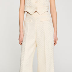 Sandro Women Tweed rhinestone-covered trousers