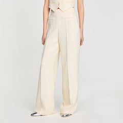 Sandro Women Tweed rhinestone-covered trousers