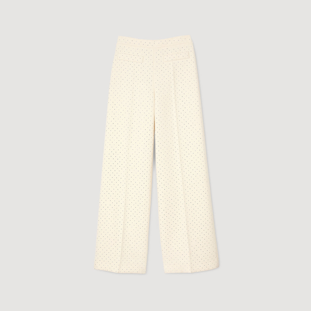 Sandro Women Tweed rhinestone-covered trousers