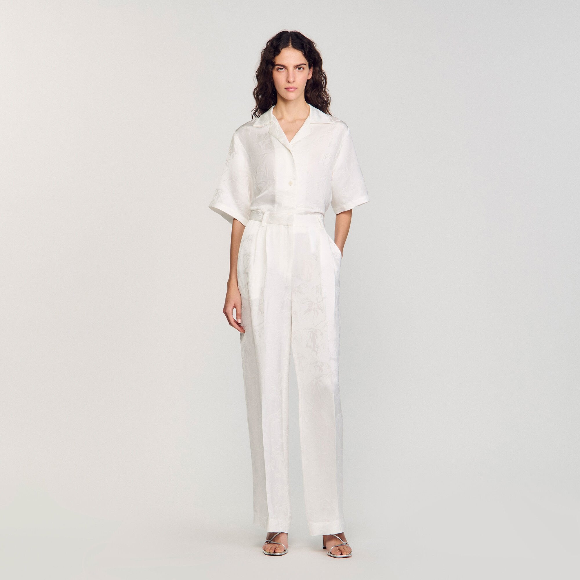 Sandro Women Jacquard flowers trousers