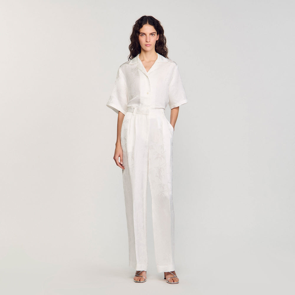 Sandro Women Jacquard flowers trousers