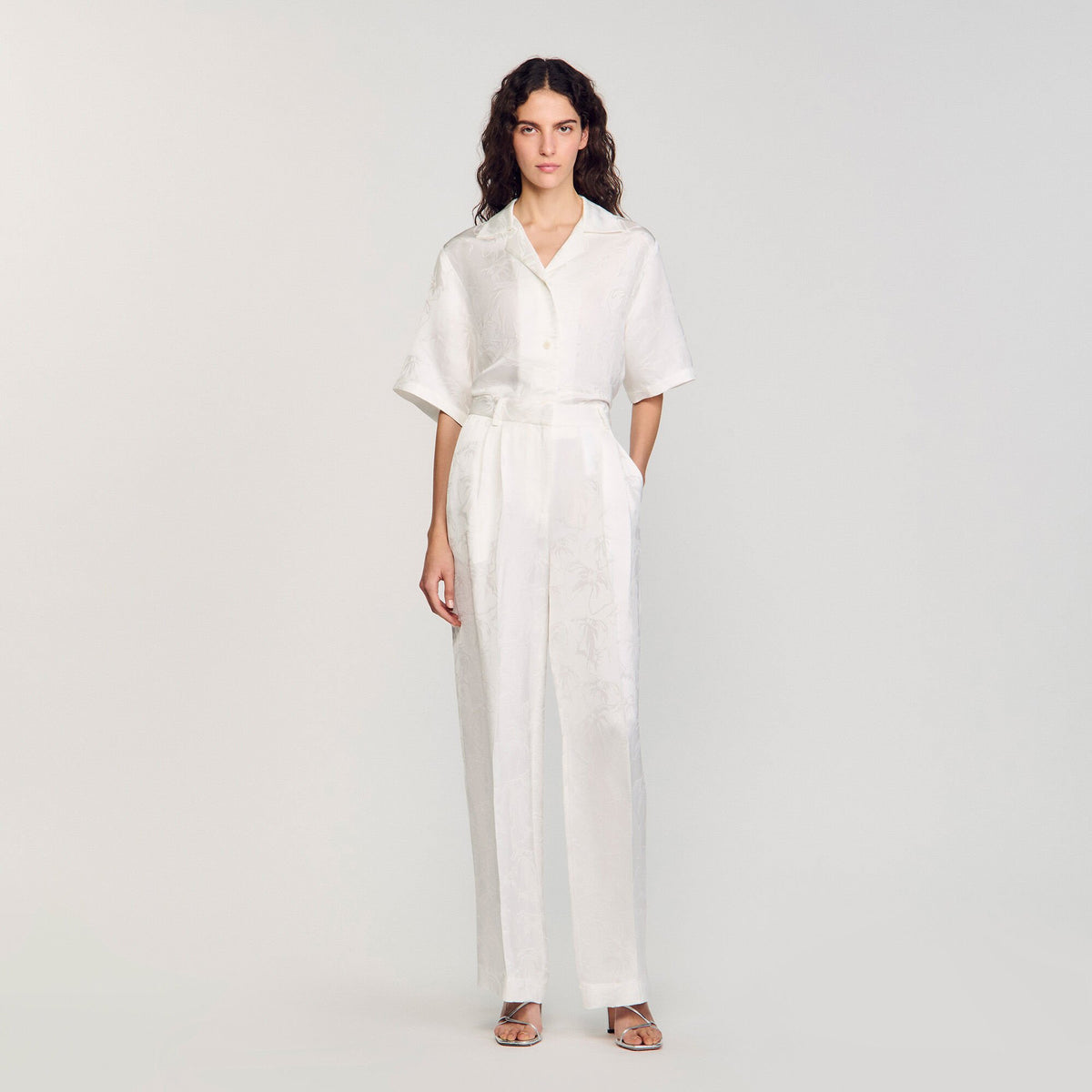 Sandro Women Jacquard flowers trousers