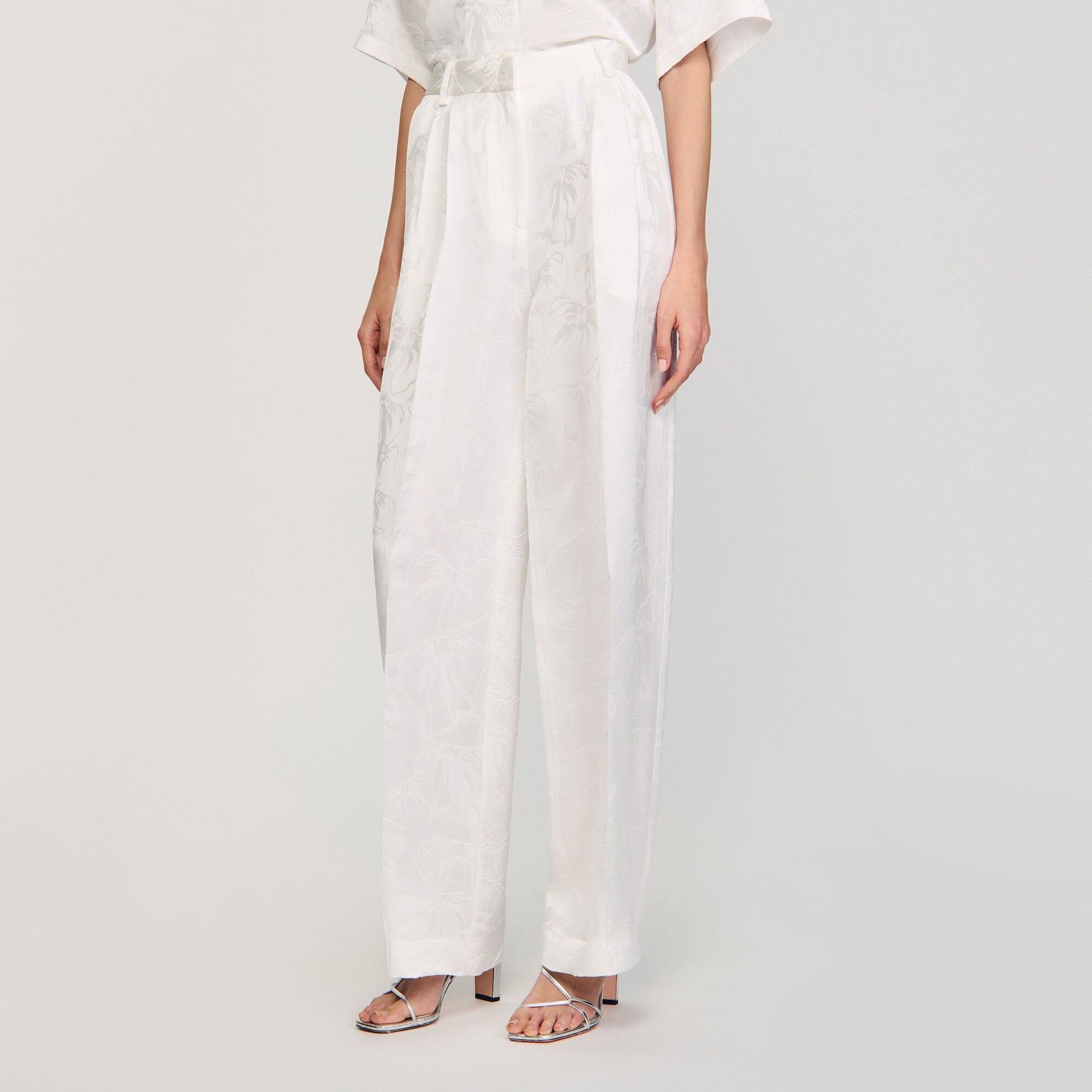 Sandro Women Jacquard flowers trousers