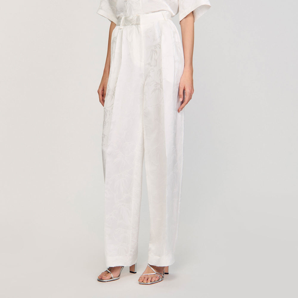 Sandro Women Jacquard flowers trousers