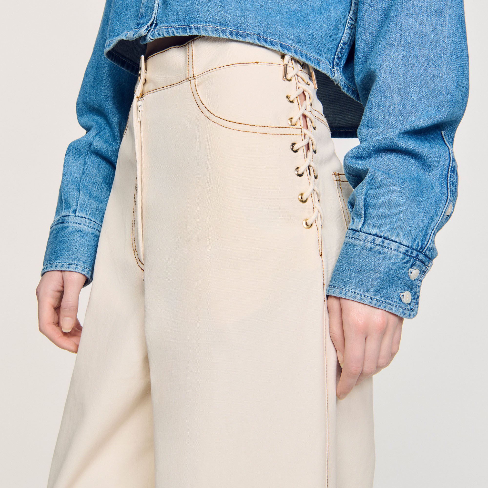 Sandro Women Lace-up jeans