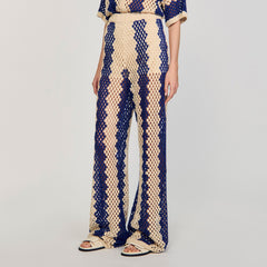 Sandro Women Two-tone open weave pants