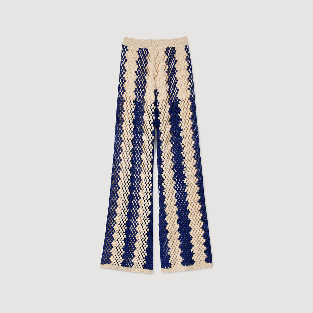 Sandro Women Two-tone open weave pants