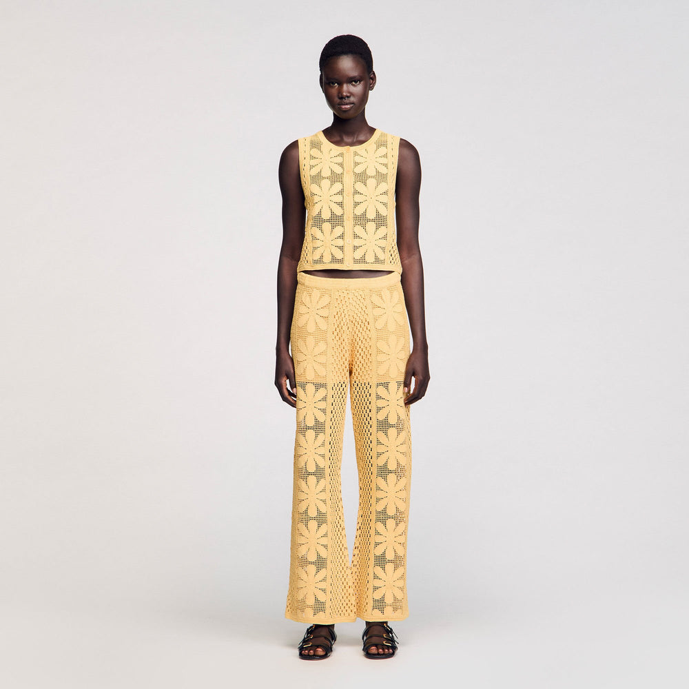 Sandro Women Crochet straight-leg trousers
