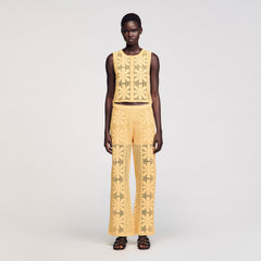Sandro Women Crochet straight-leg trousers