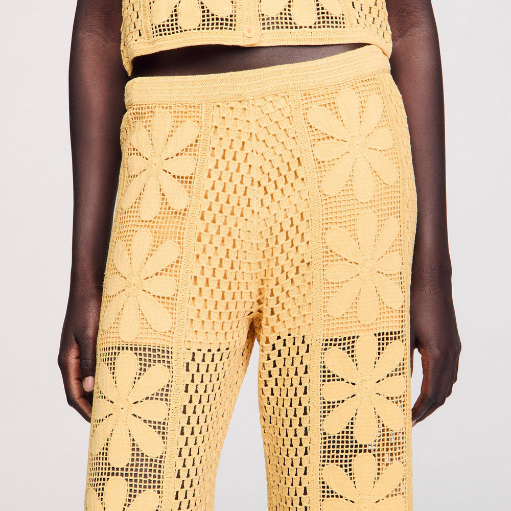 Sandro Women Crochet straight-leg trousers