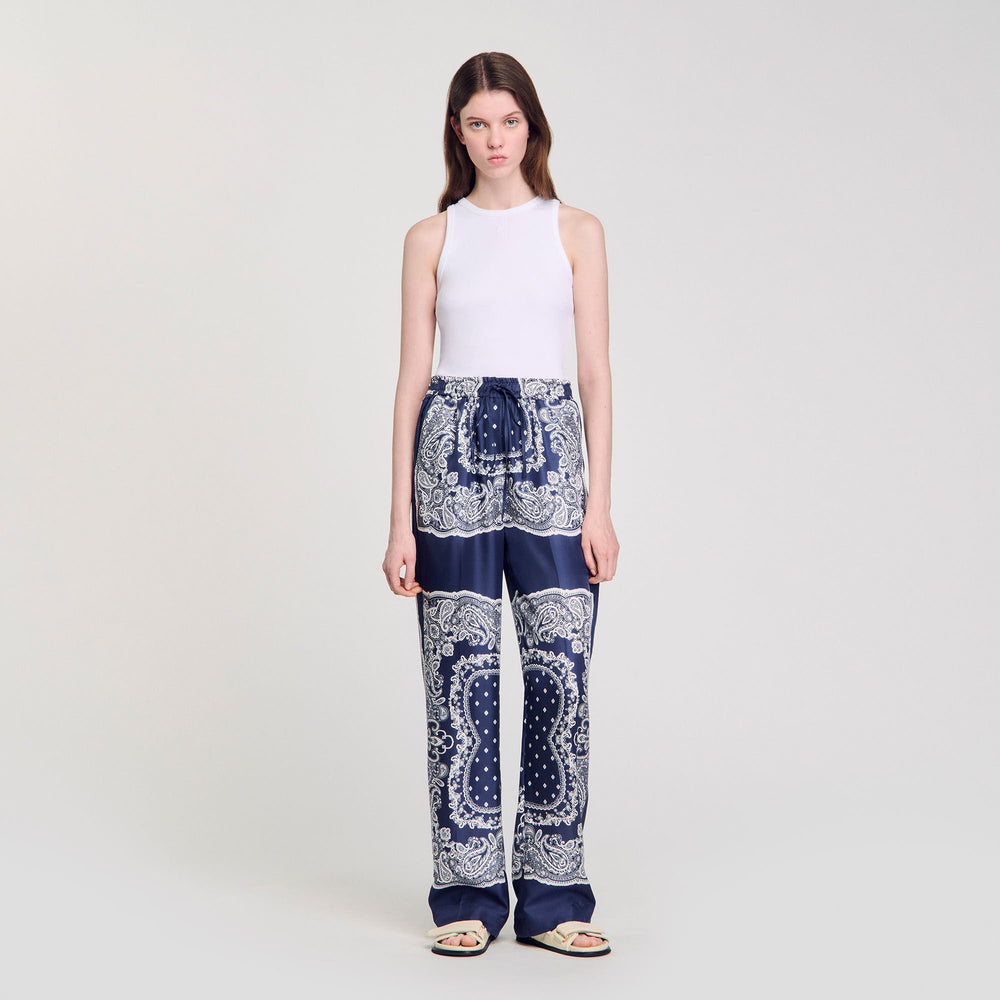Sandro Women Bandana-print flowy trousers