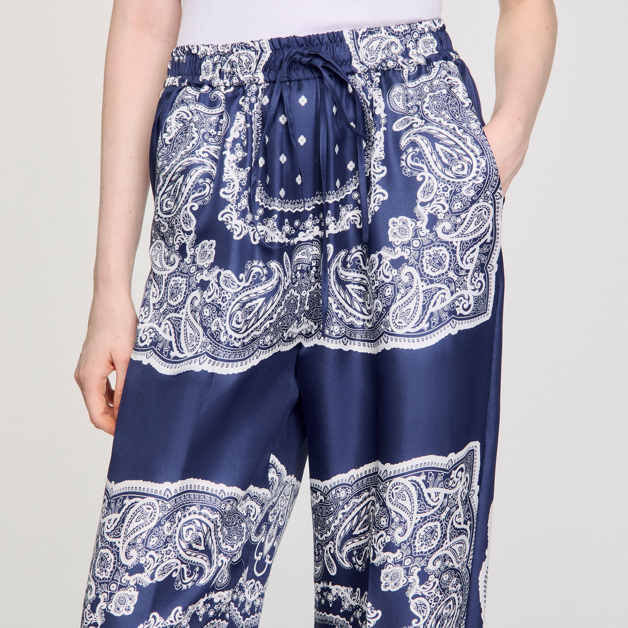 Sandro Women Bandana-print flowy trousers