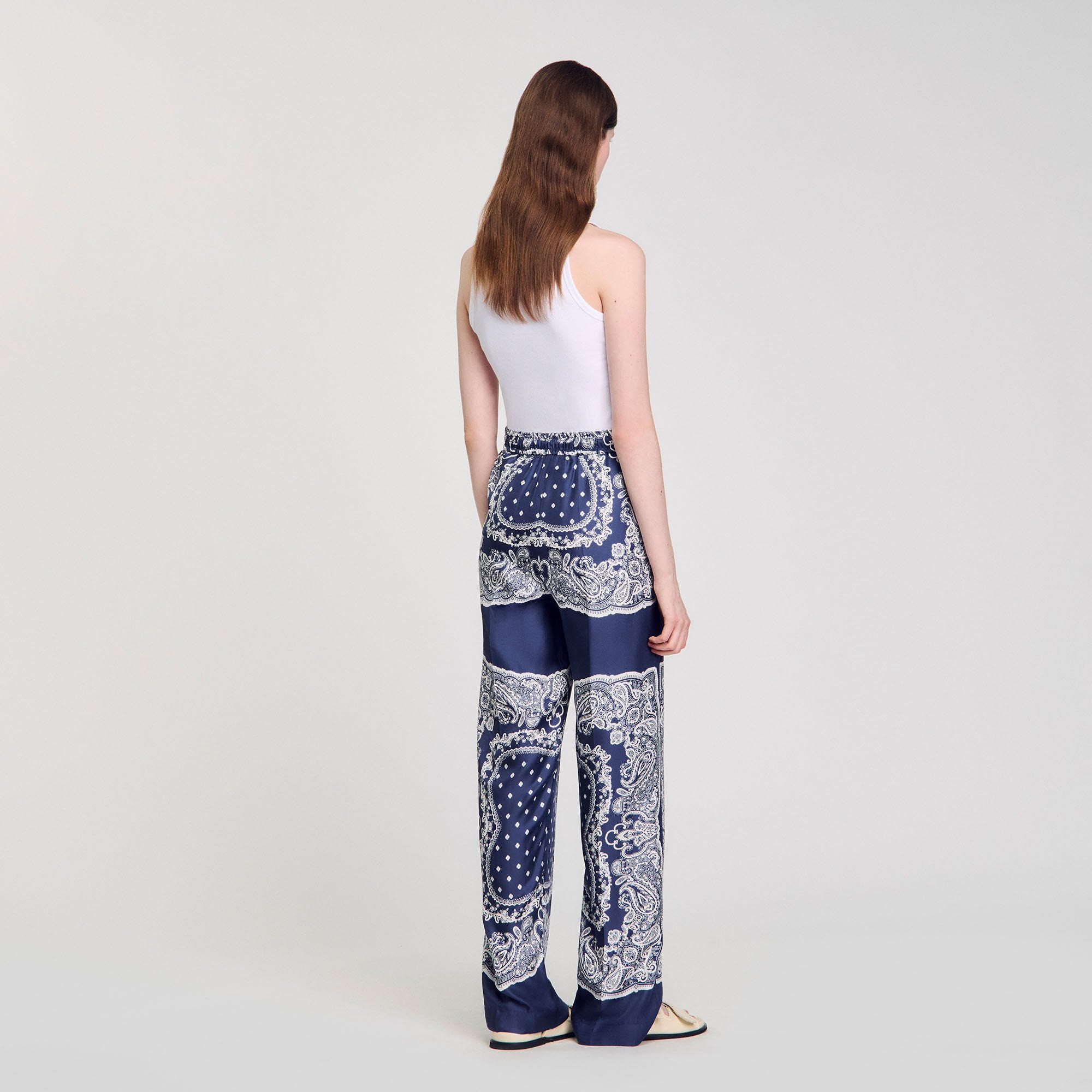 Sandro Women Bandana-print flowy trousers