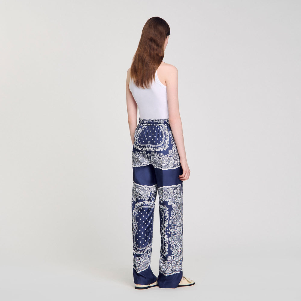 Sandro Women Bandana-print flowy trousers