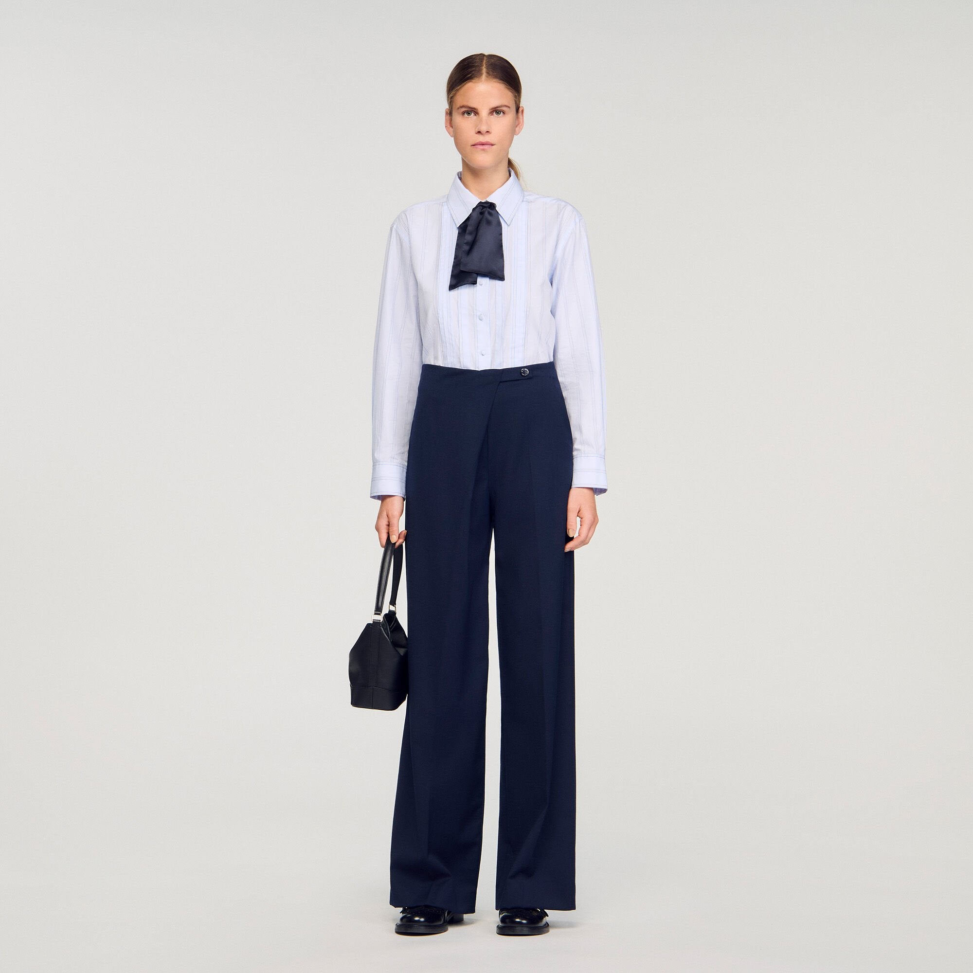 Sandro Women Asymmetric straight-leg trousers