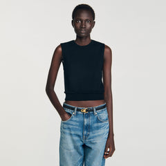Sandro Women Ruffled cropped sweater