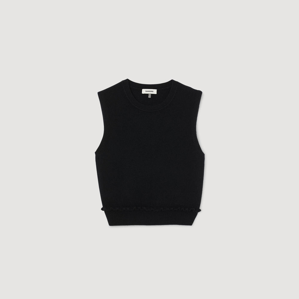 Sandro Women Ruffled cropped sweater