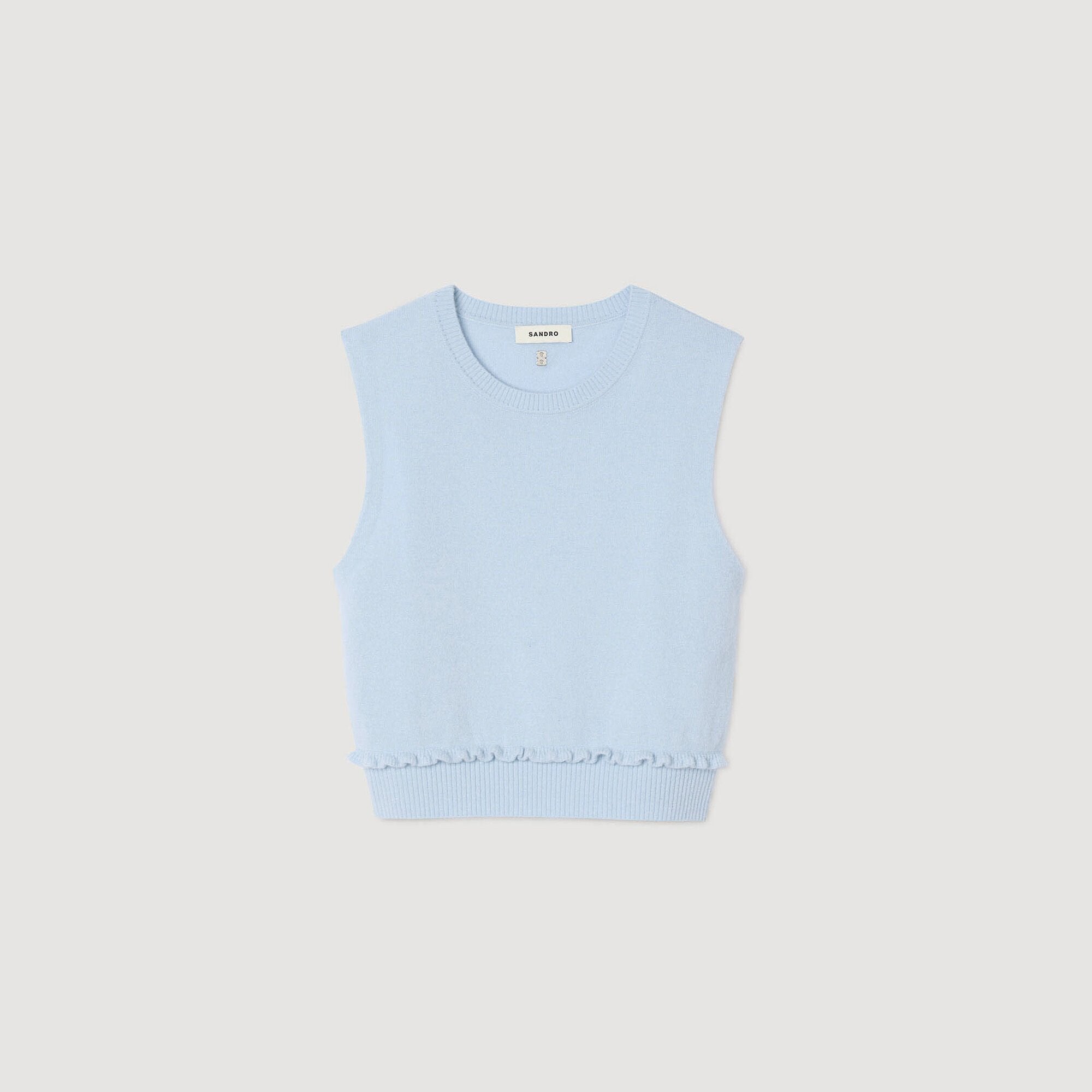 Sandro Women Ruffled cropped sweater
